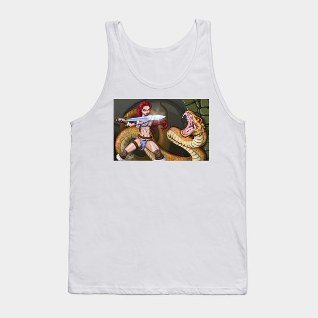 Red Sonja Tank Top by noturnastudios